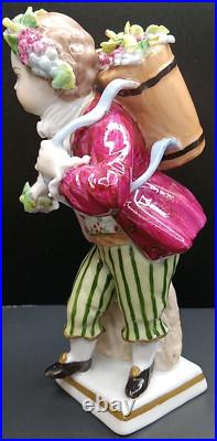 Sitzendorf Porcelain Figurine Boy Harvesting Grapes German Vintage Antique Rare Sitzendorf Porcelain Figurine Boy Harvesting Grapes German Vintage Antique Rare