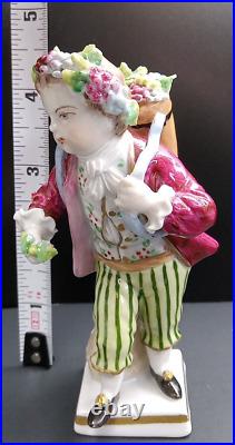 Sitzendorf Porcelain Figurine Boy Harvesting Grapes German Vintage Antique Rare Sitzendorf Porcelain Figurine Boy Harvesting Grapes German Vintage Antique Rare
