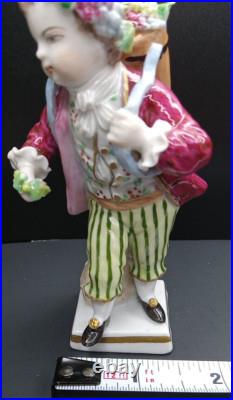 Sitzendorf Porcelain Figurine Boy Harvesting Grapes German Vintage Antique Rare Sitzendorf Porcelain Figurine Boy Harvesting Grapes German Vintage Antique Rare