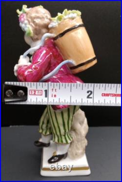 Sitzendorf Porcelain Figurine Boy Harvesting Grapes German Vintage Antique Rare Sitzendorf Porcelain Figurine Boy Harvesting Grapes German Vintage Antique Rare