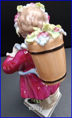 Sitzendorf Porcelain Figurine Boy Harvesting Grapes German Vintage Antique Rare Sitzendorf Porcelain Figurine Boy Harvesting Grapes German Vintage Antique Rare