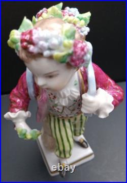 Sitzendorf Porcelain Figurine Boy Harvesting Grapes German Vintage Antique Rare Sitzendorf Porcelain Figurine Boy Harvesting Grapes German Vintage Antique Rare