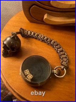 Skull Skeleton Industrial German Pocket Watch Vintage Antique Vintage #S-44