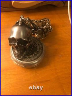 Skull Skeleton Industrial German Pocket Watch Vintage Antique Vintage #S-44