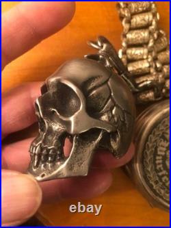 Skull Skeleton Industrial German Pocket Watch Vintage Antique Vintage #S-44