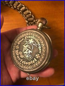Skull Skeleton Industrial German Pocket Watch Vintage Antique Vintage #S-44