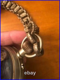 Skull Skeleton Industrial German Pocket Watch Vintage Antique Vintage #S-44