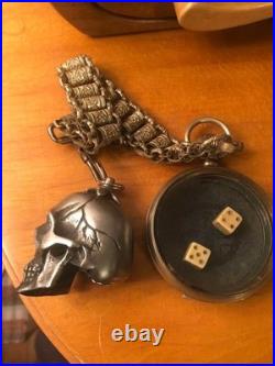 Skull Skeleton Industrial German Pocket Watch Vintage Antique Vintage #S-44