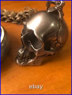 Skull Skeleton Industrial German Pocket Watch Vintage Antique Vintage #S-44