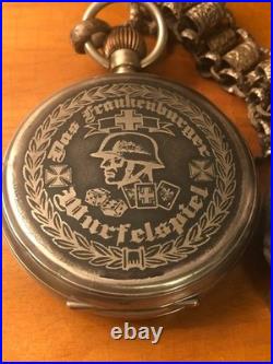 Skull Skeleton Industrial German Pocket Watch Vintage Antique Vintage #S-44