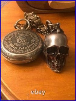 Skull Skeleton Industrial German Pocket Watch Vintage Antique Vintage #S-44