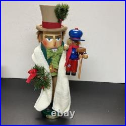 Steinbach German Wooden LE Nutcracker BOB CRATCHIT & TINY TIM -A Christmas Carol