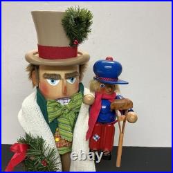 Steinbach German Wooden LE Nutcracker BOB CRATCHIT & TINY TIM -A Christmas Carol