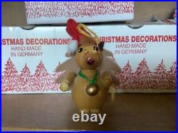 Steinbach Wooden German Nutcracker Christmas Ornaments 5 with 3 boxes. Vintage