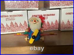 Steinbach Wooden German Nutcracker Christmas Ornaments 5 withboxes. Vintage