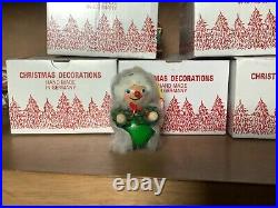 Steinbach Wooden German Nutcracker Christmas Ornaments 5 withboxes. Vintage