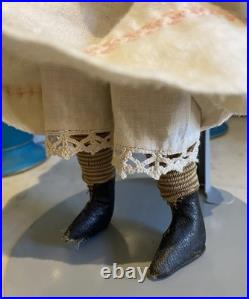 Superb 19 Antique 1850s Brown-Eyed Greiner China Lovely Period Costume & Boots