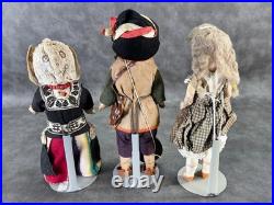 Three Small Antique German Bisque Head Dolls GJ-34