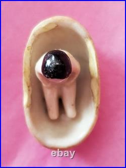 Tiny 1 Antique German Bisque Frozen Charlotte in Bathtub Dollhouse Doll Toy