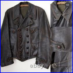 True Vintage Late 1920s German Leather Aviator Jacket