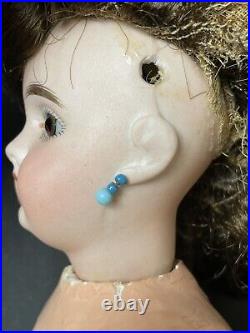 Unidentified Antique 12 German  Handwerck Bisque Head Doll Pierced Ears