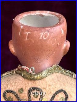 Unidentified Antique German 11 Dark Complexion Bisque Head Boy Doll