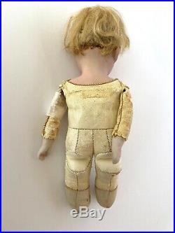 Unidentified Antique German 8 Bisque Head Boy Doll Kid Leather Body