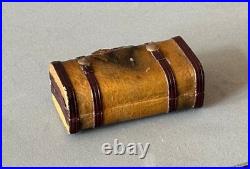 Unique Antique SUITCASE Candy Container German Christmas Ornament w Dresden trim