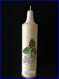 Unusual Antique Vintage German Candle Candy Container W Holly Leaves -1900s Unusual Antique Vintage German Candle Candy Container W Holly Leaves -1900s
