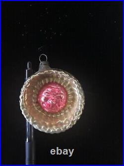 VERY RARE Antique Victorian German Mercury Glass Sun/Moon Face Indent Ornament