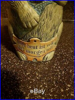 VERY! Rare Antique Vintage Germany Cat German Character Figural Lidded Stein 420