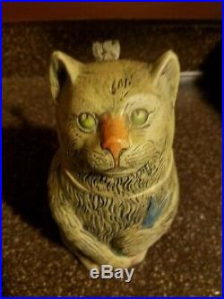 VERY! Rare Antique Vintage Germany Cat German Character Figural Lidded Stein 420