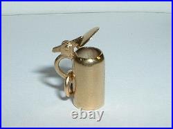 VINTAGE 14k YELLOW GOLD 3D GERMAN BEER STEIN CHARM opens up