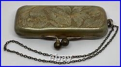 VINTAGE / ANTIQUE COIN HOLDER/PURSE WITH CHAIN / German Silver