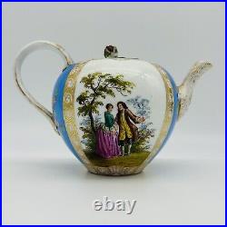 VINTAGE Meissen Teapot Ceramic German Porcelain Painted Floral Victorian Antique VINTAGE Meissen Teapot Ceramic German Porcelain Painted Floral Victorian Antique