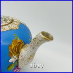 VINTAGE Meissen Teapot Ceramic German Porcelain Painted Floral Victorian Antique VINTAGE Meissen Teapot Ceramic German Porcelain Painted Floral Victorian Antique