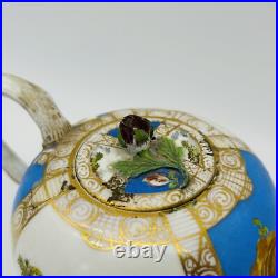 VINTAGE Meissen Teapot Ceramic German Porcelain Painted Floral Victorian Antique VINTAGE Meissen Teapot Ceramic German Porcelain Painted Floral Victorian Antique