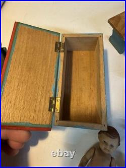 VTG Antique Dora Kuhn Dollhouse Furniture Set & German Bisque Family Doll Lot