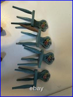 VTG Antique Dora Kuhn Dollhouse Furniture Set & German Bisque Family Doll Lot