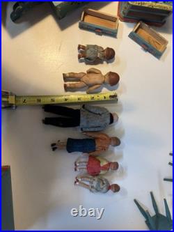 VTG Antique Dora Kuhn Dollhouse Furniture Set & German Bisque Family Doll Lot