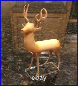 VTG/ Antique German Christmas Ornament Reindeer Hand Blown Art Glass Bimini Stag