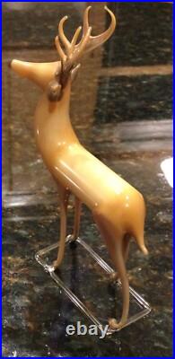 VTG/ Antique German Christmas Ornament Reindeer Hand Blown Art Glass Bimini Stag