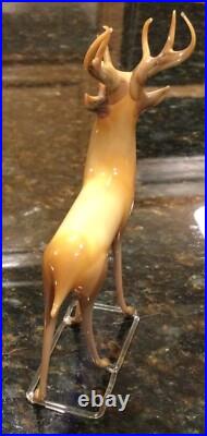 VTG/ Antique German Christmas Ornament Reindeer Hand Blown Art Glass Bimini Stag