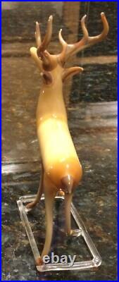 VTG/ Antique German Christmas Ornament Reindeer Hand Blown Art Glass Bimini Stag