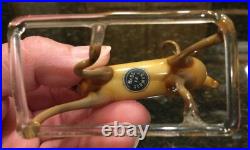 VTG/ Antique German Christmas Ornament Reindeer Hand Blown Art Glass Bimini Stag