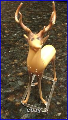VTG/ Antique German Christmas Ornament Reindeer Hand Blown Art Glass Bimini Stag