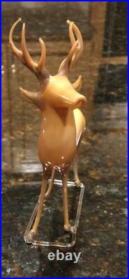 VTG/ Antique German Christmas Ornament Reindeer Hand Blown Art Glass Bimini Stag