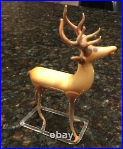 VTG/ Antique German Christmas Ornament Reindeer Hand Blown Art Glass Bimini Stag