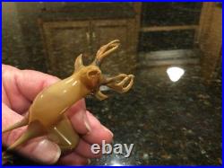 VTG/ Antique German Christmas Ornament Reindeer Hand Blown Art Glass Bimini Stag