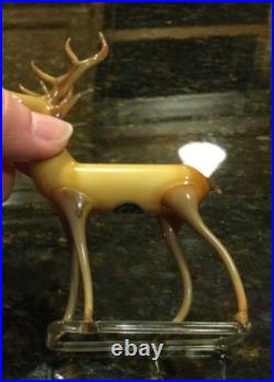 VTG/ Antique German Christmas Ornament Reindeer Hand Blown Art Glass Bimini Stag VTG/ Antique German Christmas Ornament Reindeer Hand Blown Art Glass Bimini Stag